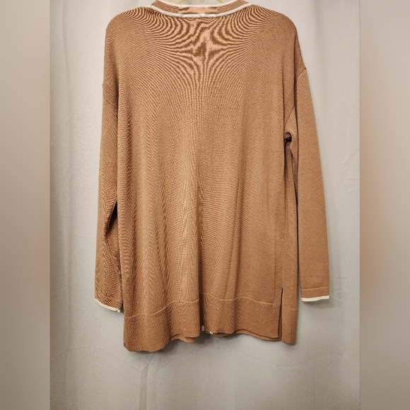 Tan and Cream Talbots Cardigan - Picture 2 of 5